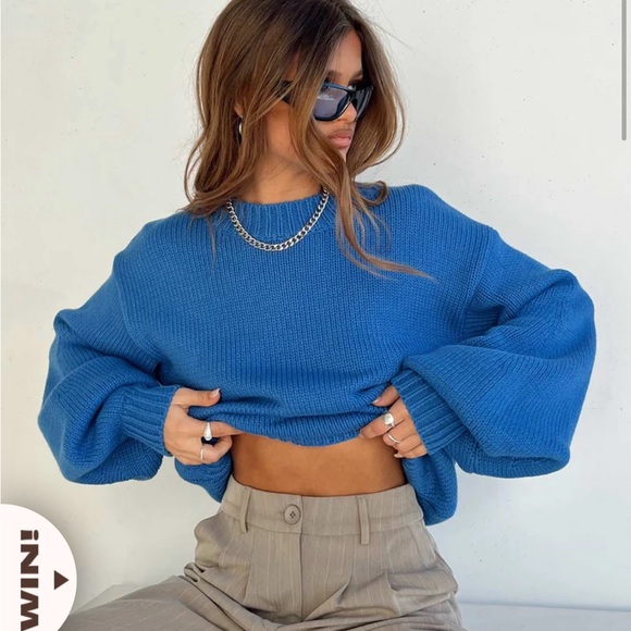 Princess Polly blue knit sweater - Picture 3 of 5